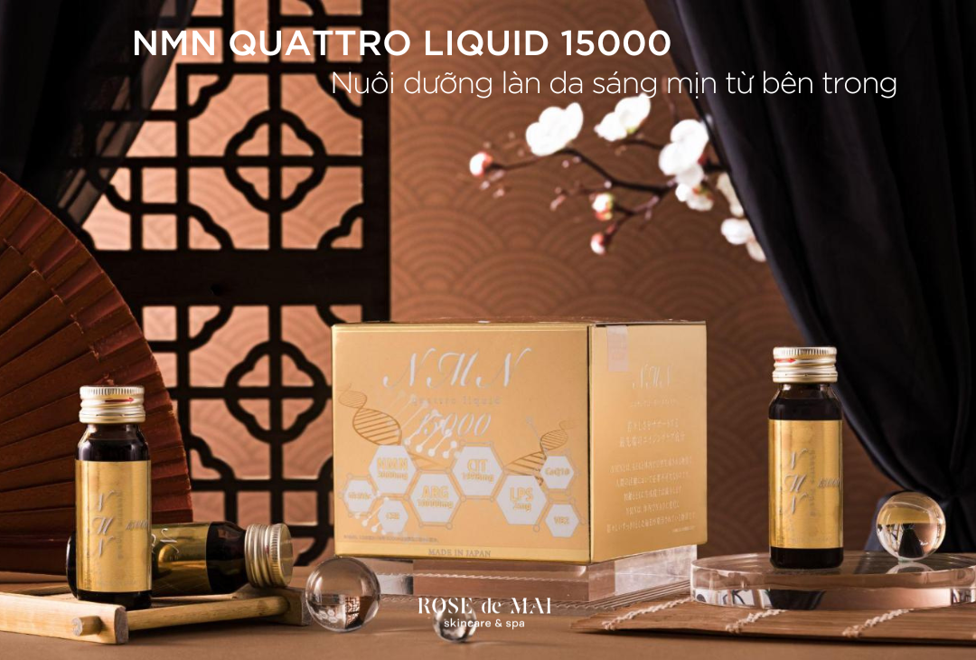 Thức uống làm đẹp NMN Quattro liquid 15000 nuôi dưỡng làn da sáng mịn